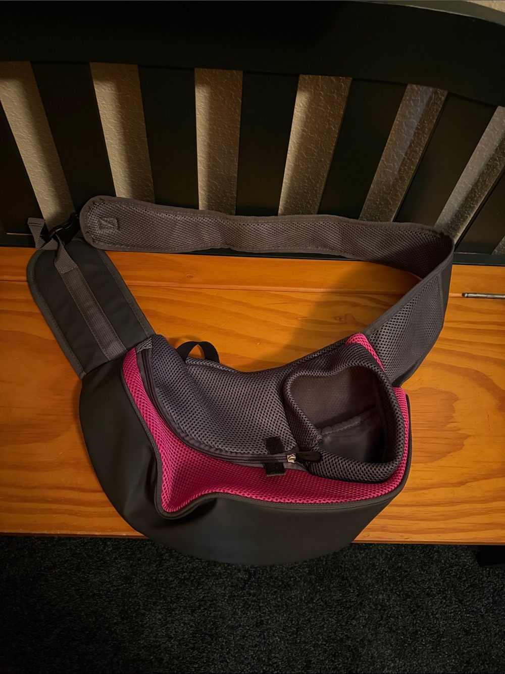 Small dog/cat/ puppy Gray and Pink Sling carrier